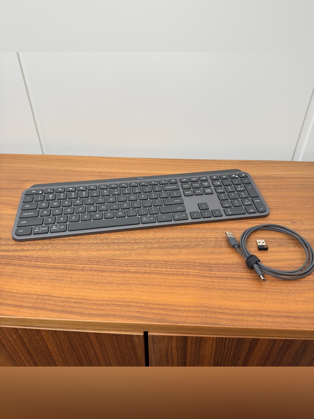 Logitech MX Keys Wireless Keyboard in Dark Gray with Numeric Keypad